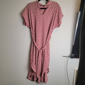 Emery Rose Elegant Red Patterned Dress